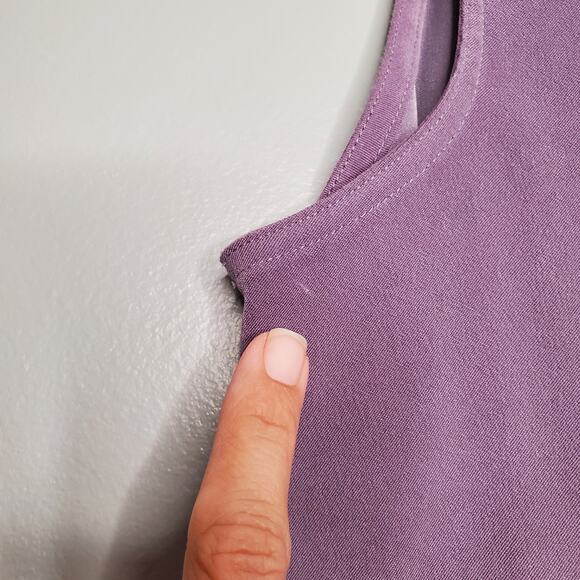 Denim & Co purple vest size S soft corduroy lavender button front sleeveless - Picture 9 of 11